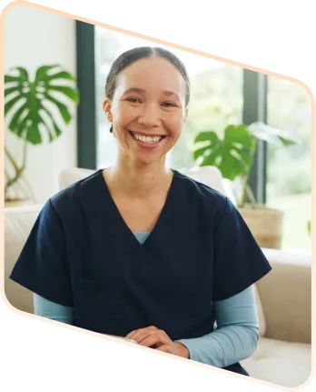 happy female nurse inside the clinic